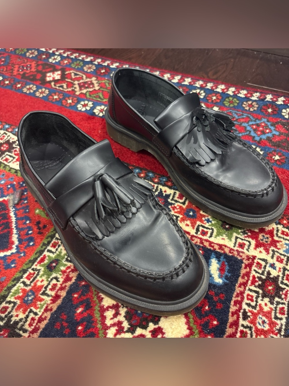 Dr. Martens Black Leather Tassel Loafers - Men